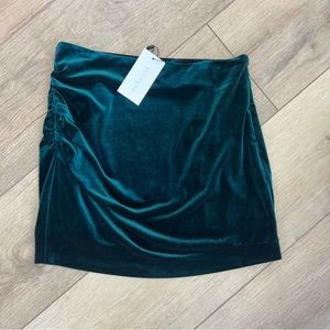 Vici X Emily Travis Green Velvet Skirt L